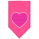Pet and Dog Bandana Screen Printed, "Pink Swiss Dot Heart"