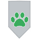 Pet and Dog Bandana Screen Printed, "Green Swiss Dot Paw"