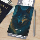 Personalized Mystical Wolf Passport Holder: Custom Travel Wallet