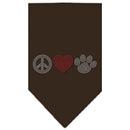 Pet and Dog Bandana Rhinestone, "Peace Love Paw"