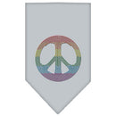 Pet and Dog Bandana Rhinestone, "Rainbow Peace Sign"