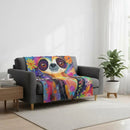 Customizable Sloth Blanket: Tropical Floral Art Flannel Throw
