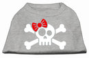 Pet Dog & Cat Shirt Screen Printed, "Skull Crossbones Bow"