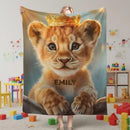 Customizable Lion King Baby Blanket: Simba Cub Keepsake Throw, Flannel Fleece Name Gift