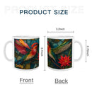 Personalized Stained Glass Hummingbird Coffee Mug: Bohemian Ceramic Tea Cup - Gift with Name