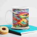 Personalized Unicorn Dragon Coffee Mug, Tea Cup: Hot Chocolate Gift for Fantasy Lovers