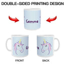 Personalized Ceramic Unicorn Tea & Coffee Mug: 11oz White Cup, Custom Name Gift