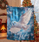 Personalized Wizarding Owl Blanket: Harry Potter Theme, Custom Flannel Fleece Name Throw