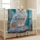 Personalized Wizard Owl Blanket – Magical Flannel Fleece Throw, Name Gift