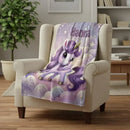 Personalized Purple Unicorn Blanket | Custom Name | Starry Cloud Flannel Fleece Throw Gift