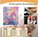 Personalized Kitty& Unicorn Fleece Blanket: Custom Name Throw, Soft Flannel