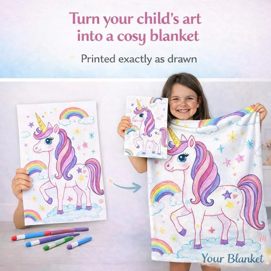 Personalized Picture Photo Blanket: Enchanted Kids Fantasy Fleece Throw