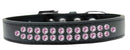 Dog, Puppy & Pet Fashion  Collar, "Two Row Light Pink Crystal Rimsets"