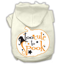 Halloween Pet Dog & Cat Hoodie Screen Printed, "Too Cute To Spook"