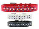 Dog, Puppy & Pet Fashion Collar, "Pearl and Blue Crystal Rimsets Sprinkles"