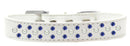 Dog, Puppy & Pet Fashion Collar, "Pearl and Blue Crystal Rimsets Sprinkles"