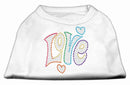 Rhinestone Studded Dog Shirt, "Love"