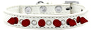 Pet and Dog Spike Collar, "Clear Crystals & Red Spikes”