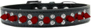 Pet and Dog Spike Collar, "Double Crystal & Red Spikes"