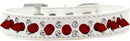 Pet and Dog Spike Collar, "Double Crystal & Red Spikes"