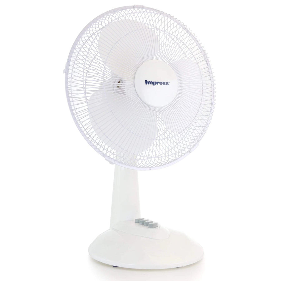 Impress 12-Inch Desk Fan White - IM-7112W