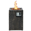 16 Feet Square Outdoor Propane Fire Pit with Lava Rocks Waterproof Cover 30000 BTU