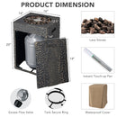 16 Feet Square Outdoor Propane Fire Pit with Lava Rocks Waterproof Cover 30000 BTU