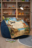 Personalized Pirate Blanket with Name & Message | Treasure Island Adventure | Custom Boys Gift