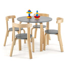 5-Piece Kids Wooden Curved Back Activity Table and Chair Set with