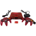 Funtastic Watermelon Red Nintendo 64 with Expansion Memory Pak & 2 Original Controllers