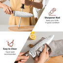 15 Pieces Stainless Steel Knife Block Set with Ergonomic Handle