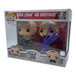 Undertaker signed Funko POP Figure Brock Lesnar 2-pack (w/ JSA)