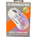 SteelSeries Aerox 3 Wireless Ultra Lightweight USB RGTB Optical Gaming Mouse - Snow