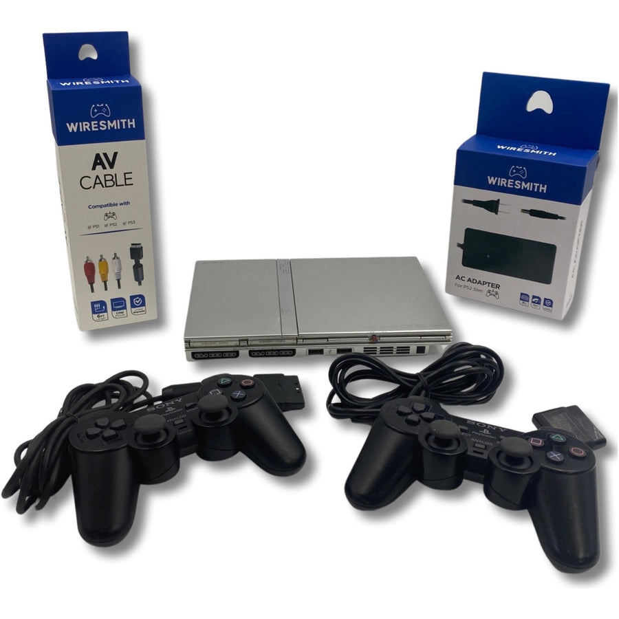 Silver Slim PlayStation 2 (Console w/ 2-Controllers)