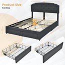 Platform Bed Frame with 4 Storage Drawers and Adjustable Headboard
