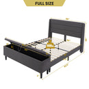 Full/Queen Size Upholstered Platform Bed Frame with Storage Ottoman