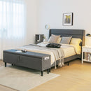 Full/Queen Size Upholstered Platform Bed Frame with Storage Ottoman