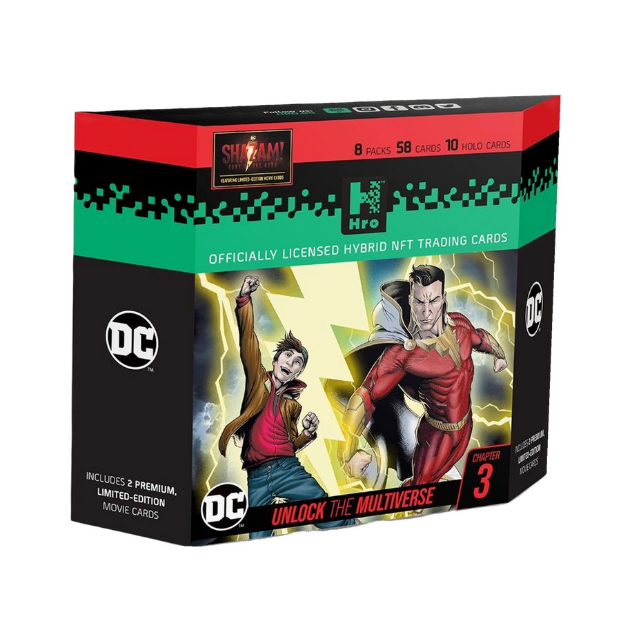 Hro DC Shazam Hybrid NFT Trading Cards | Chapter 3 | 8-Pack