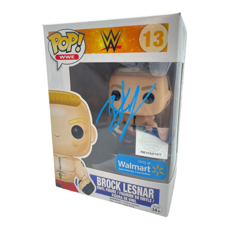 Brock Lesnar signed WWE Funko POP Figure #13 (Walmart Exclusive w/ JSA)