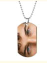 Custom Double-Sided Eye Photo Dog Tag Necklace - His Eyes and Her Eyes on a Ball Chain - Personalized Couples and Memorial Keepsake Gift