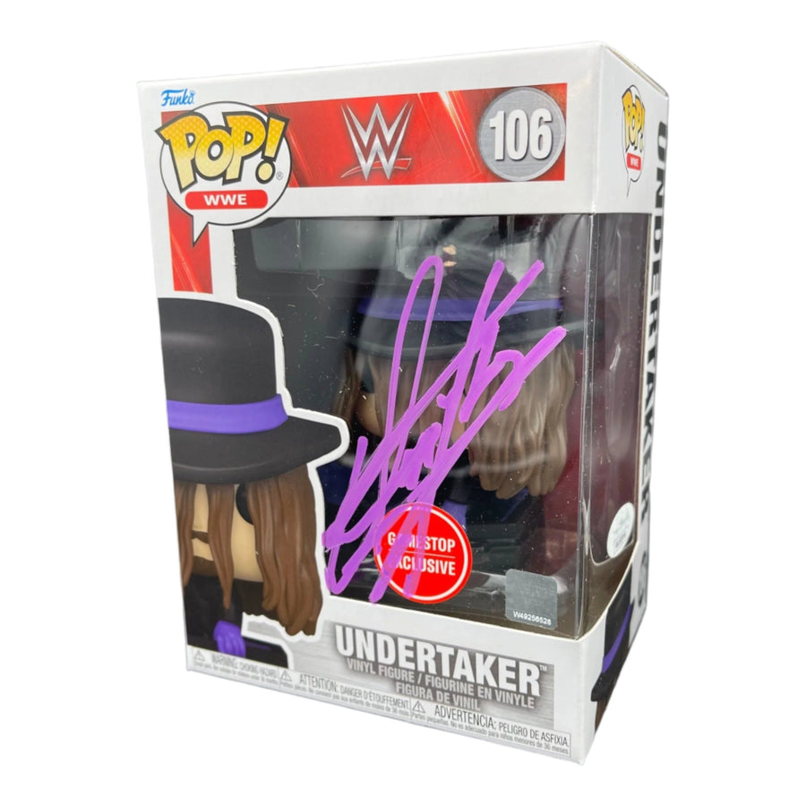 Undertaker signed WWE Funko POP Figure #106 (Gamestop Exclusive Coffin w/ JSA)