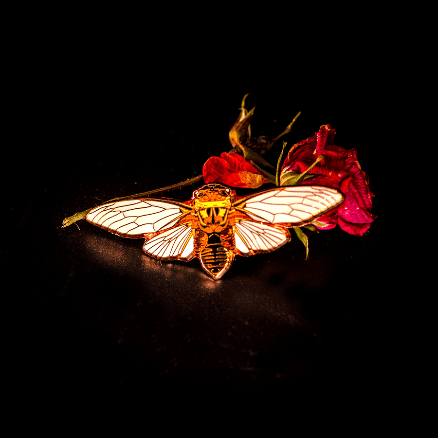 Double Drummer Cicada Enamel Pin