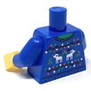 Custom Ugly Blue Christmas Reindeer Sweater Printed Torso made using LEGO parts