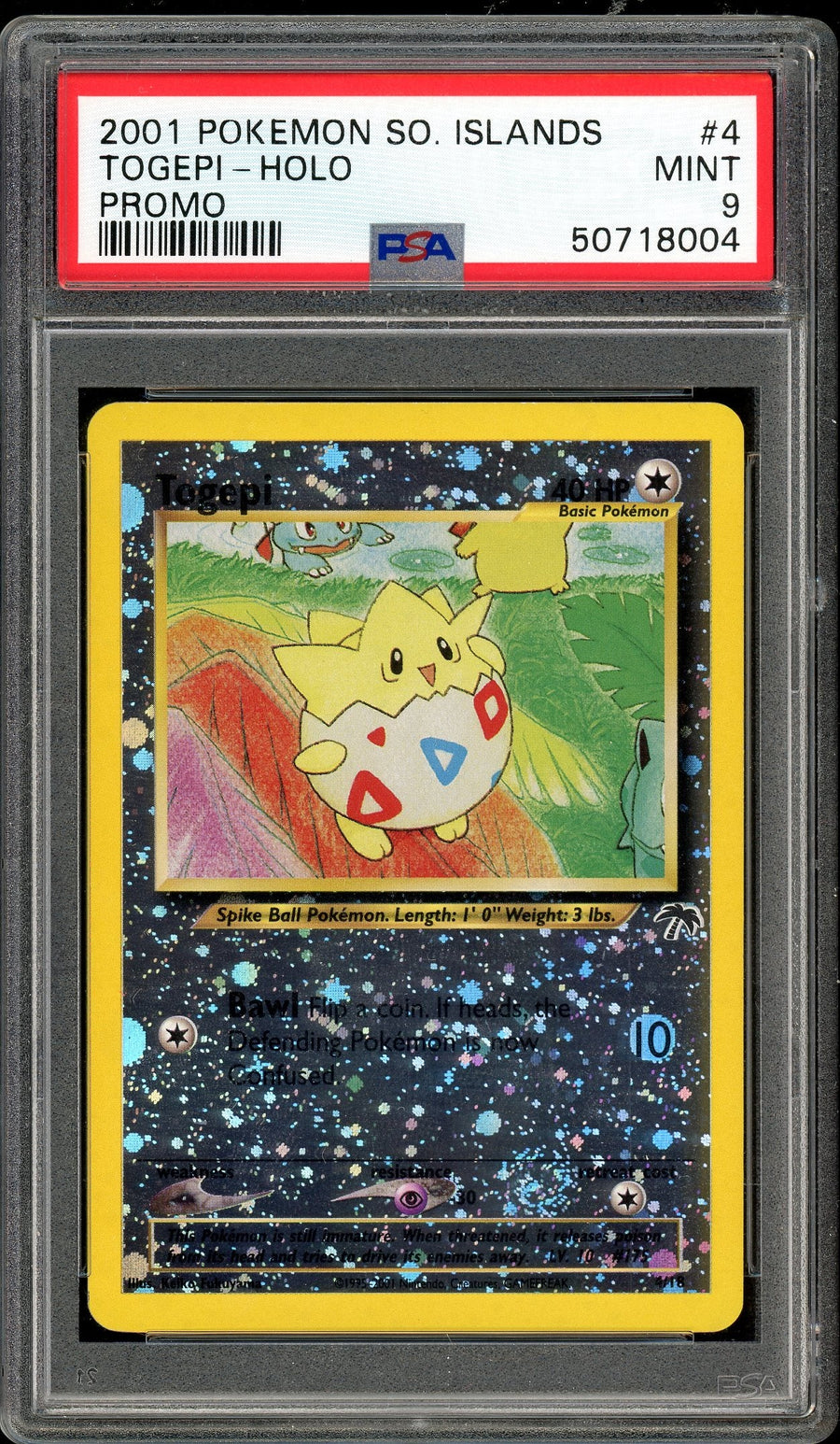 Togepi Southern Islands Holo Promo 4/18 PSA 9