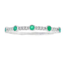 Emerald Diamond stackable band set 14KT White Gold
