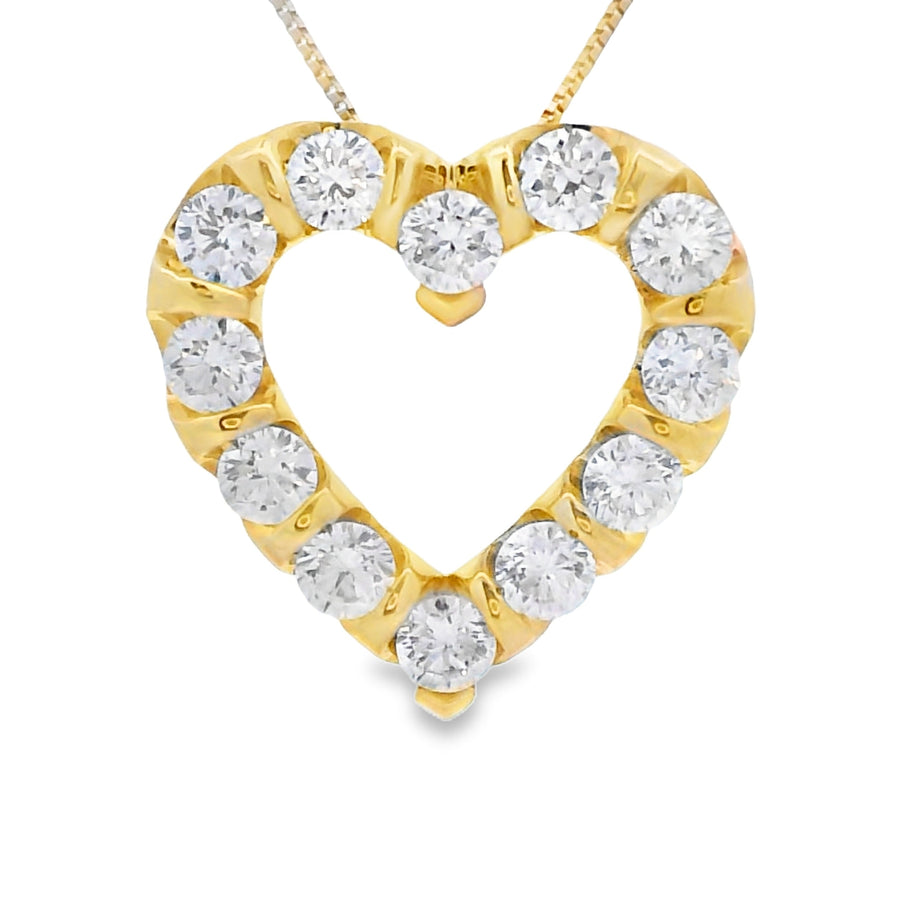 Lab Grown Diamond Heart Love Pendant 10KT Yellow Gold