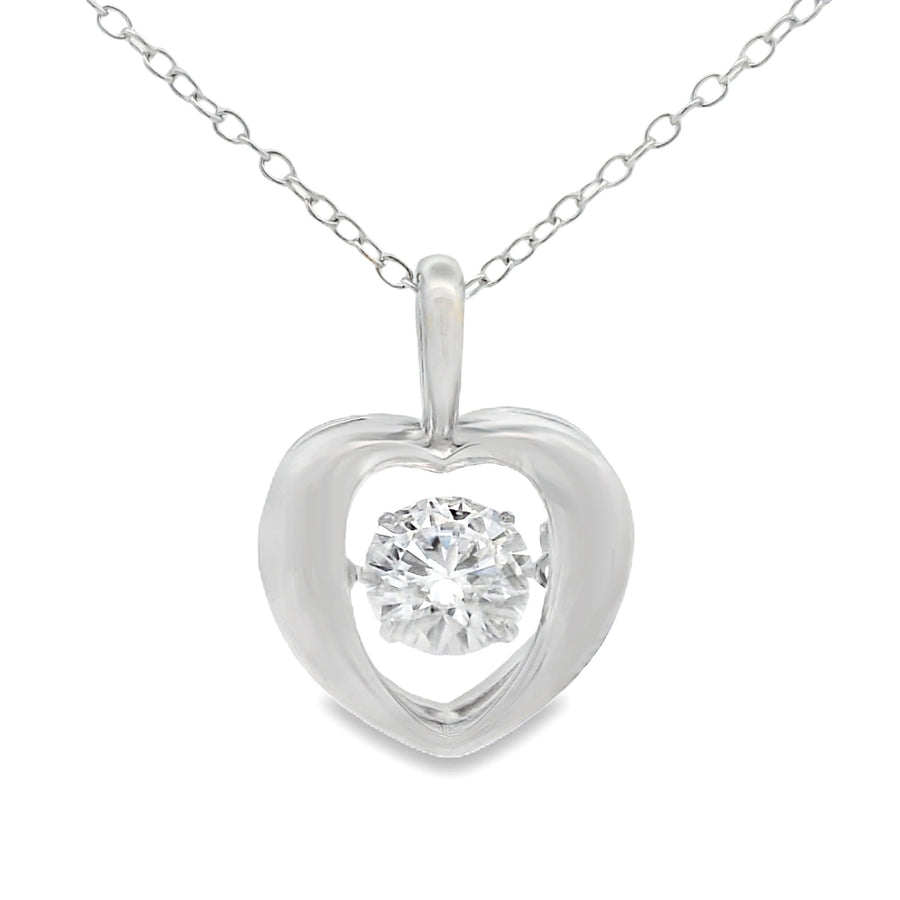 1.00ct Moissanite Heart Love Pendant Sterling Silver