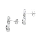 .47ct Quartz Diamond Dangle Earrings 10KT White Gold