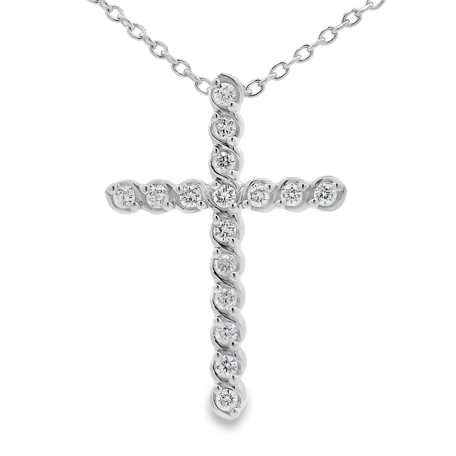 .50ct Cross Religious Pendant Sterling Silver