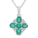 1.09ct Emerald Zircon Fashion Pendants Sterling Silver